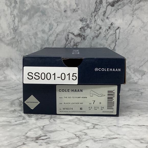 Cole Haan Women's 7B Black Leather The Go-To Block Heel Pump 45mm Slip On S1-15 - Picture 11 of 11